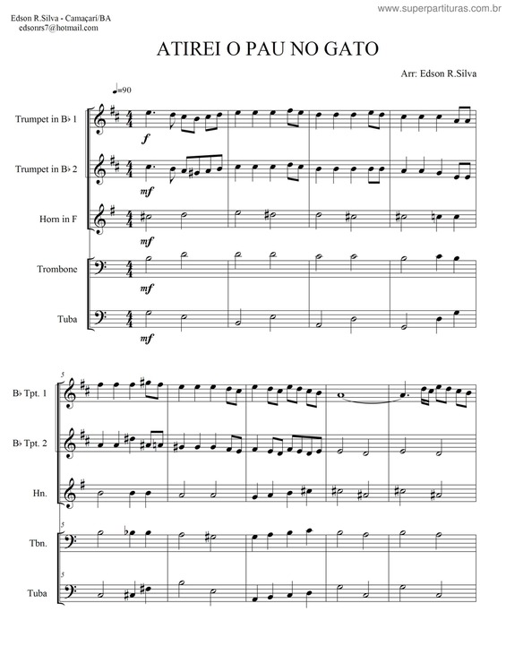 Partitura da música Atirei O Pau No Gato v.4