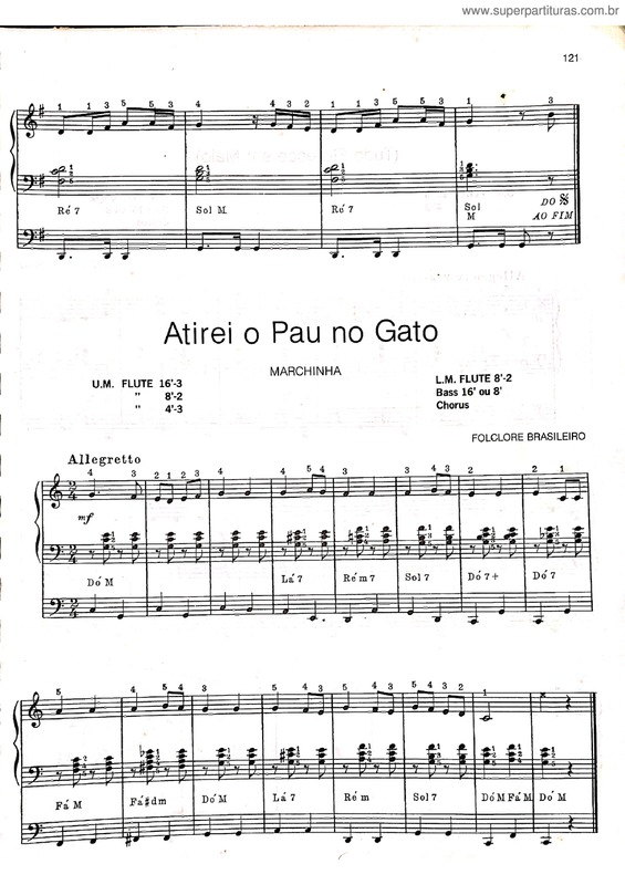 Partitura da música Atirei O Pau No Gato v.5