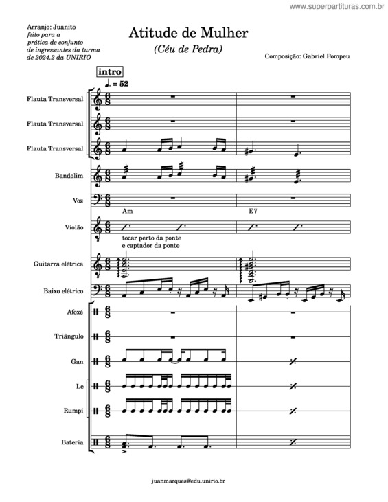 Partitura da música Atitude De Mulher