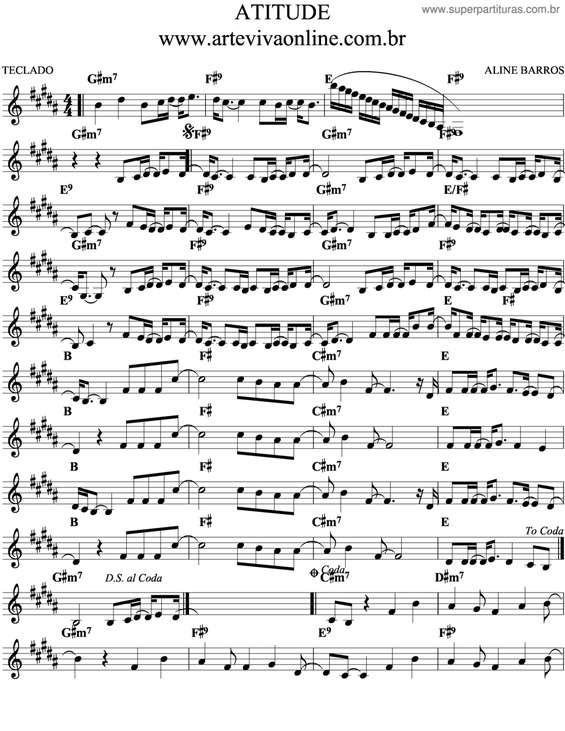 Partitura da música Atitude