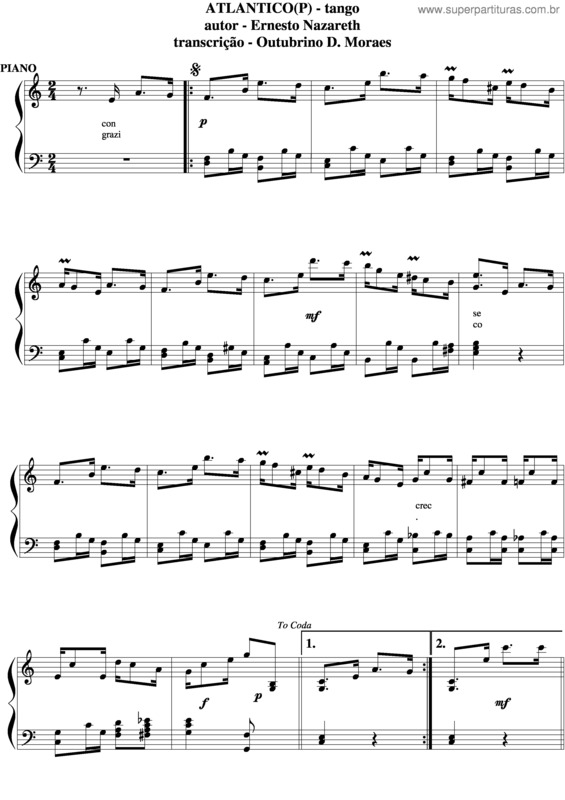 Partitura da música Atlântico v.4