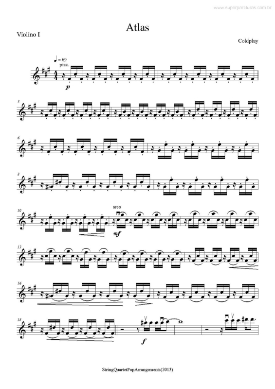 Partitura da música Atlas