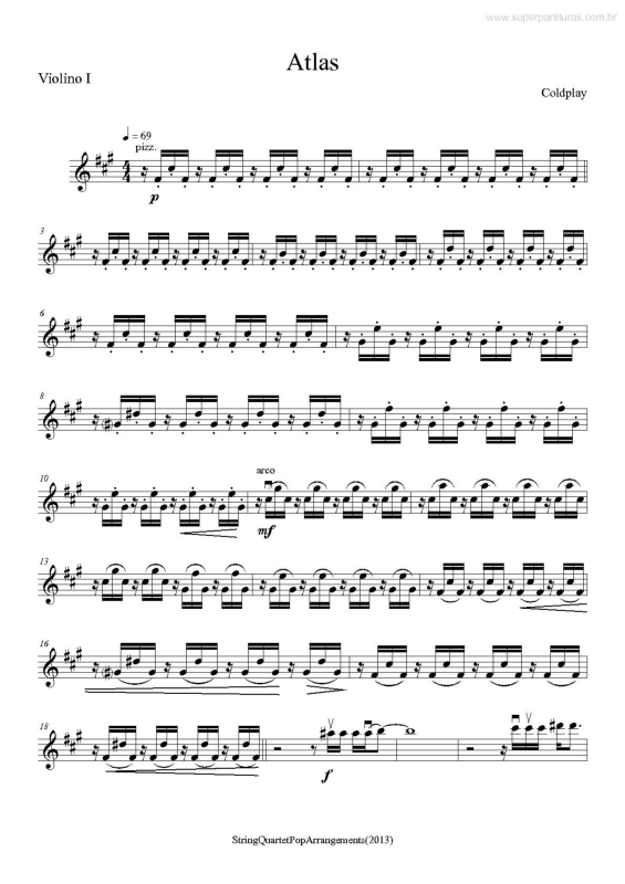 Partitura da música Atlas