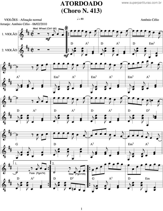 Partitura da música Atordoadon