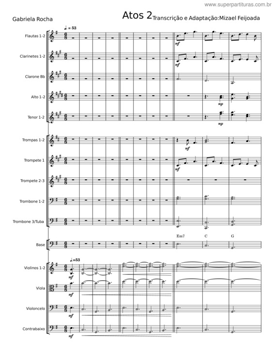 Partitura da música Atos 2 – Gabriela Rocha