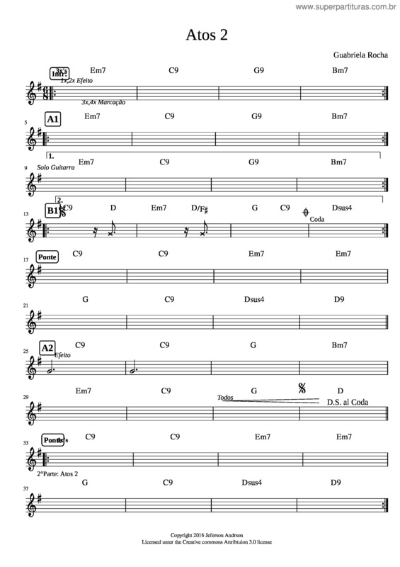 Partitura da música Atos 2 v.18