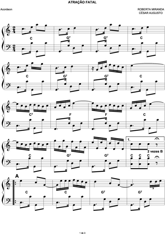 Partitura da música Atração Fatal v.3