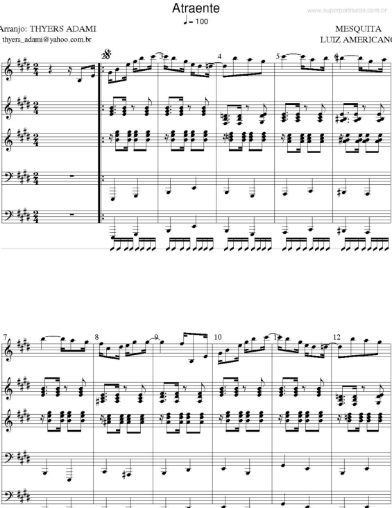 Partitura da música Atraente v.4