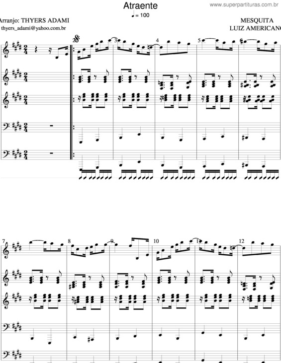 Partitura da música Atraente v.7