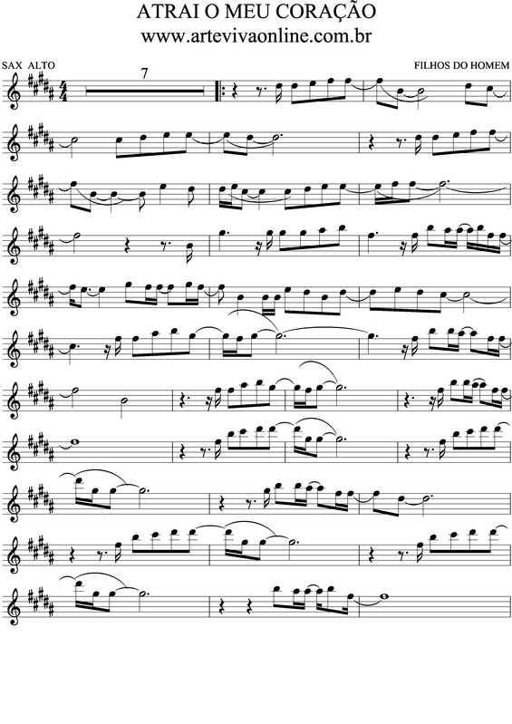 Partitura da música Atrai Meu Coração