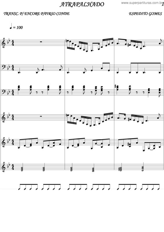 Partitura da música Atrapalhado v.2