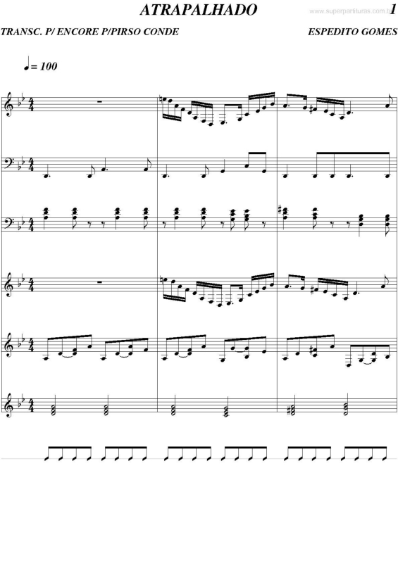 Partitura da música Atrapalhando