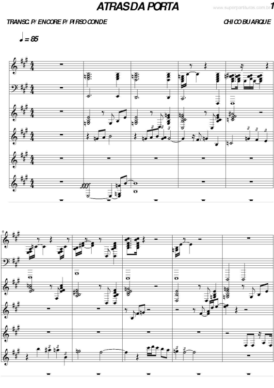 Partitura da música Atrás da Porta v.2