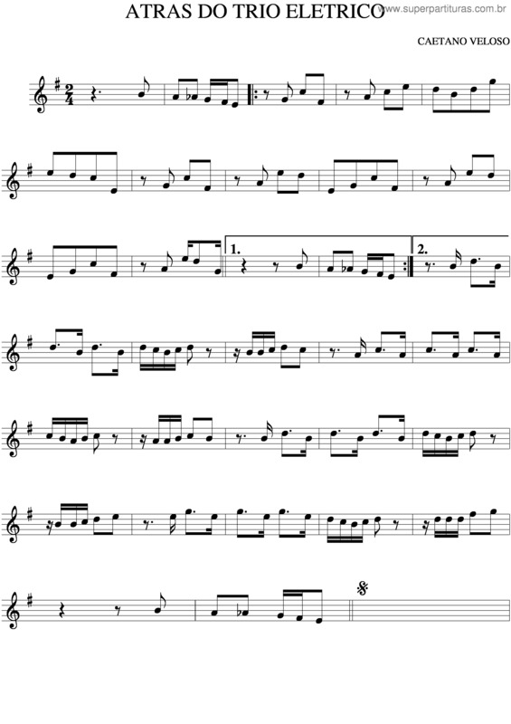 Partitura da música Atrás Do Trio Elétrico v.2