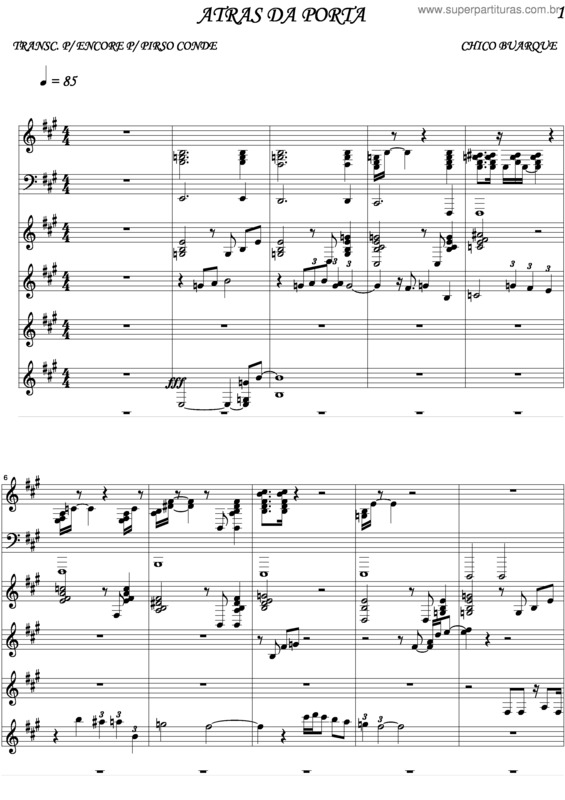 Partitura da música Atraz Da Porta