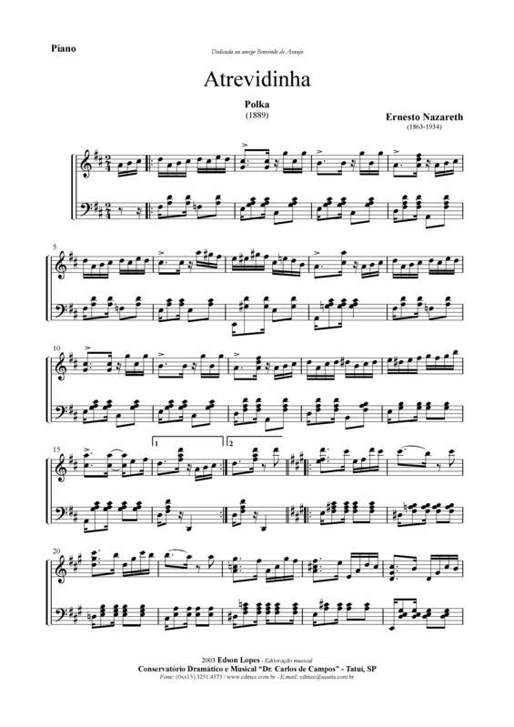 Partitura da música Atrevidinha v.10