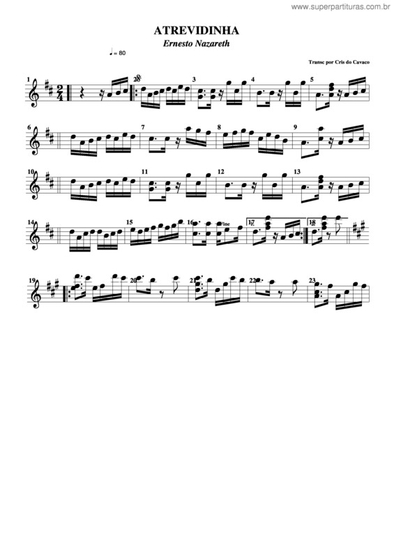 Partitura da música Atrevidinha v.3