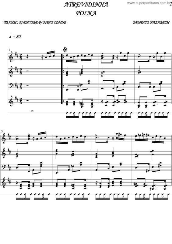 Partitura da música Atrevidinha v.4