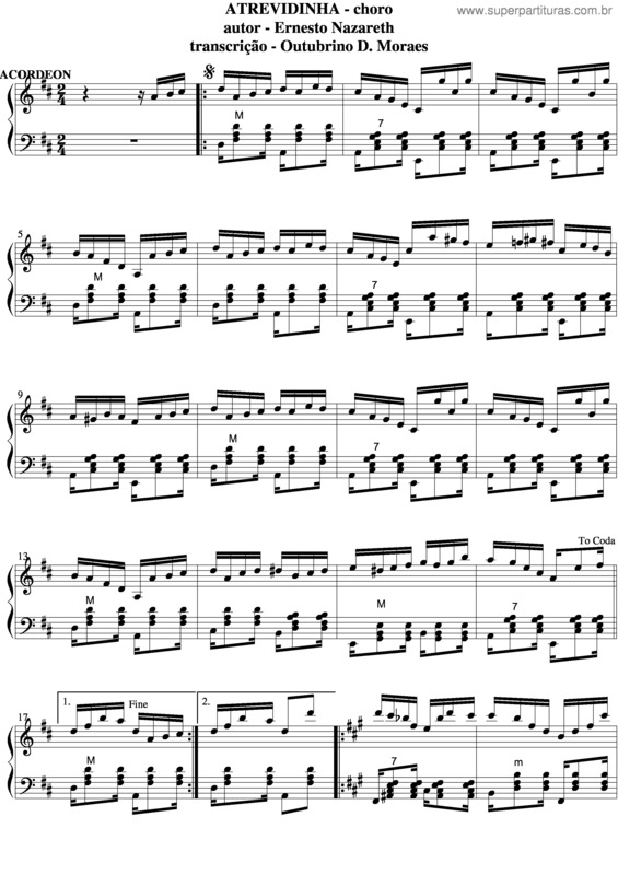 Partitura da música Atrevidinha v.5