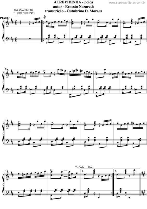 Partitura da música Atrevidinha v.7