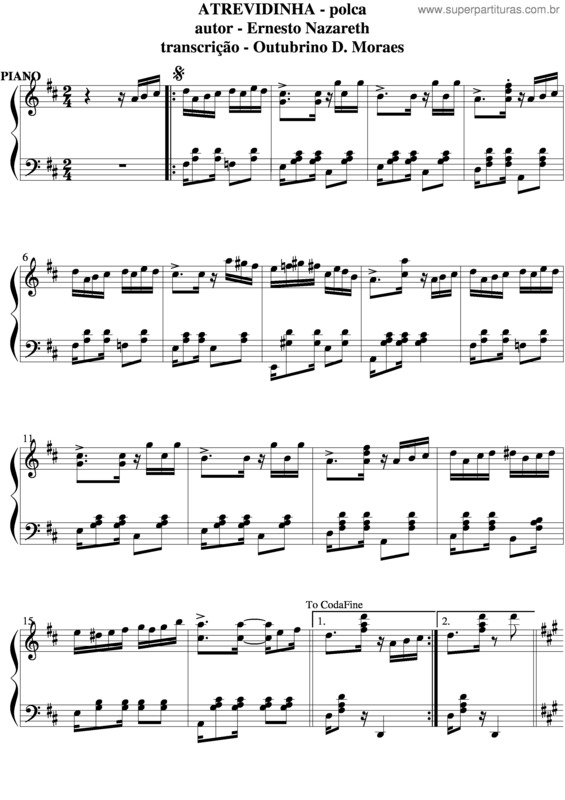 Partitura da música Atrevidinha v.8