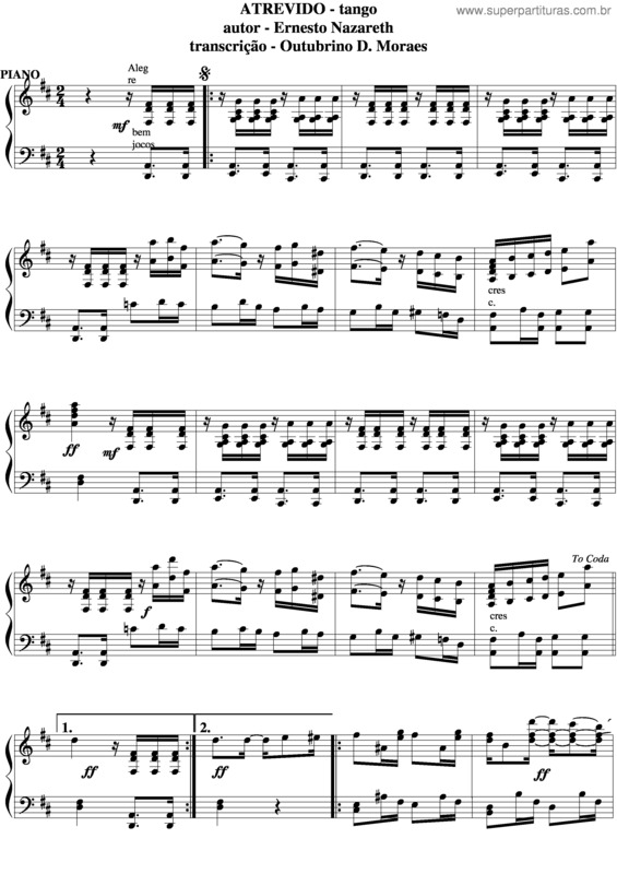 Partitura da música Atrevido v.12