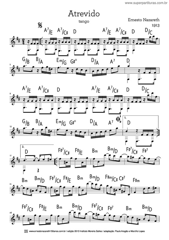 Partitura da música Atrevido v.2