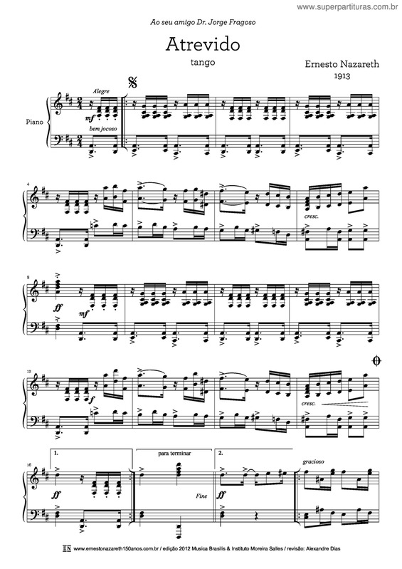 Partitura da música Atrevido v.3