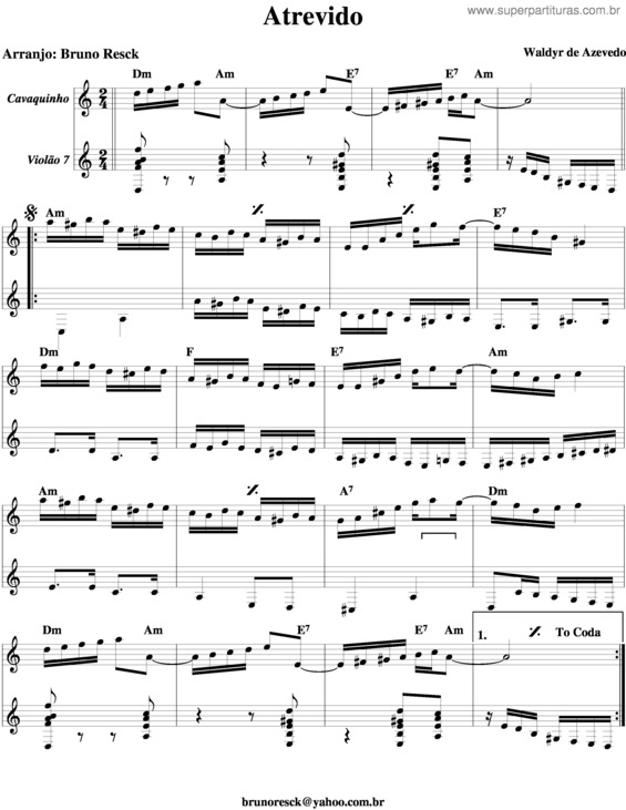 Partitura da música Atrevido v.4
