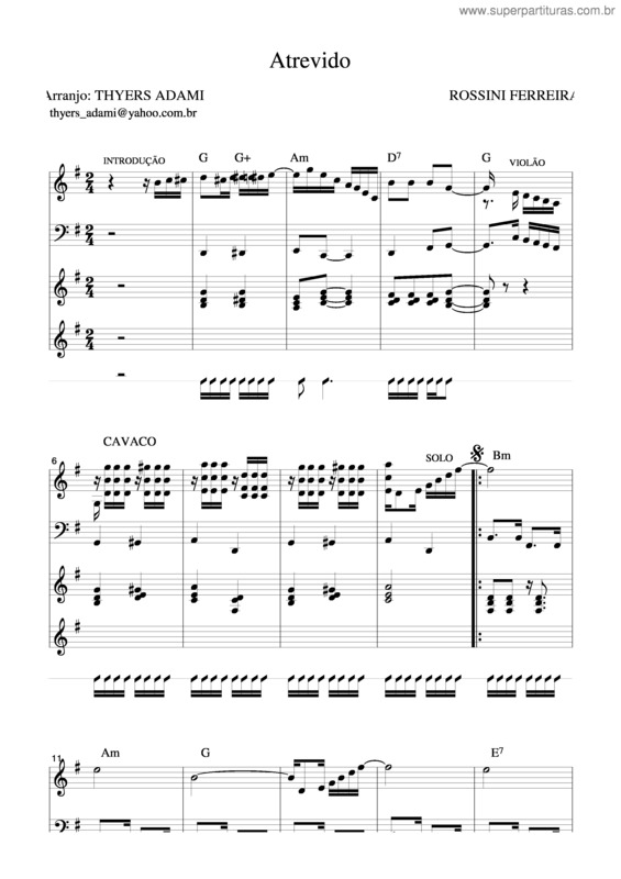 Partitura da música Atrevido v.5