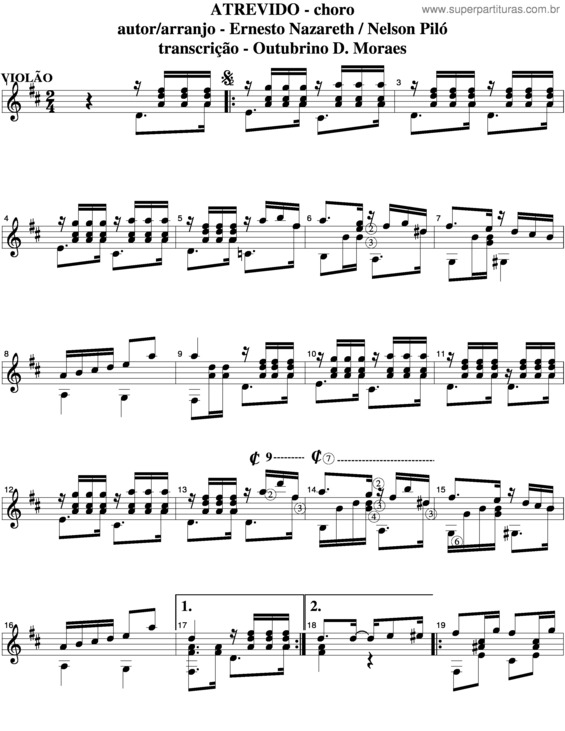 Partitura da música Atrevido v.6