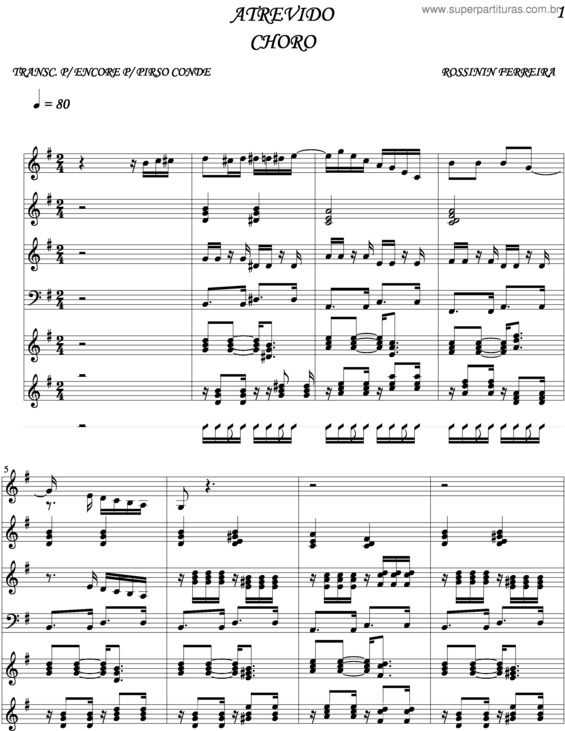 Partitura da música Atrevido v.9