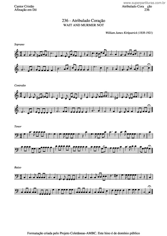 Partitura da música Atribulado Coração v.3