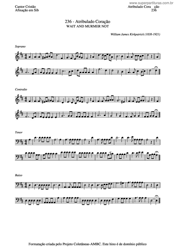 Partitura da música Atribulado Coração v.4