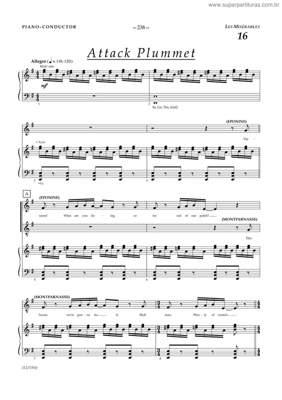 Partitura da música Attack plummet