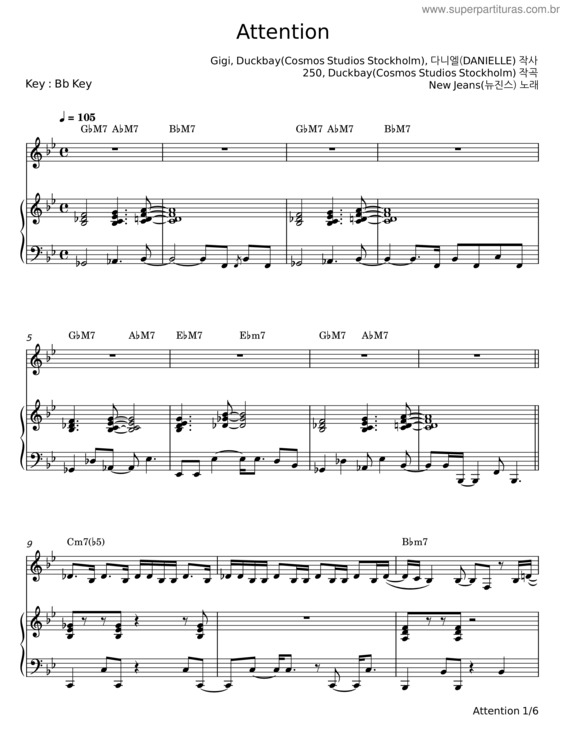 Partitura da música Attention – Newjeans v.5