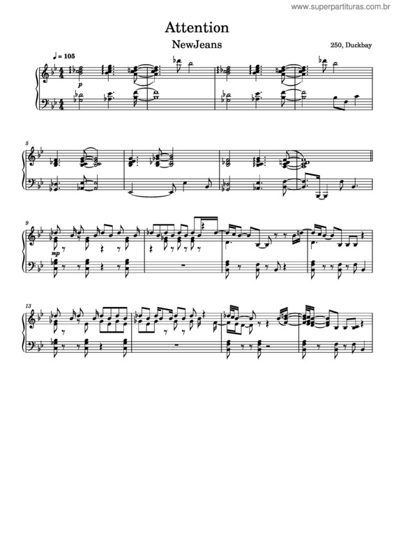 Partitura da música Attention – Newjeans