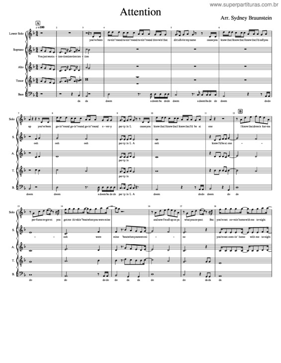 Partitura da música Attention v.15