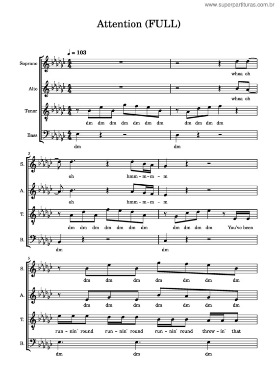 Partitura da música Attention v.17