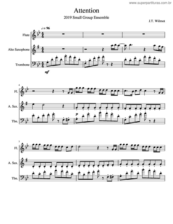 Partitura da música Attention v.6