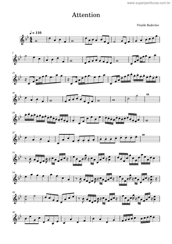 Partitura da música Attention v.7