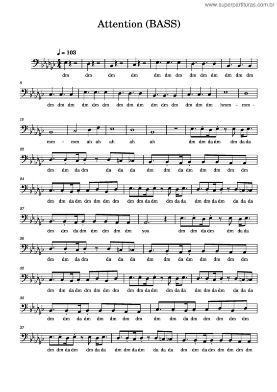 Partitura da música Attention v.8