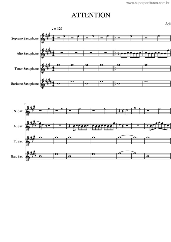 Partitura da música Attention v.9