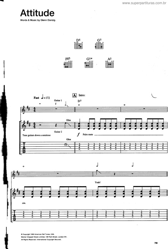 Partitura da música Attitude