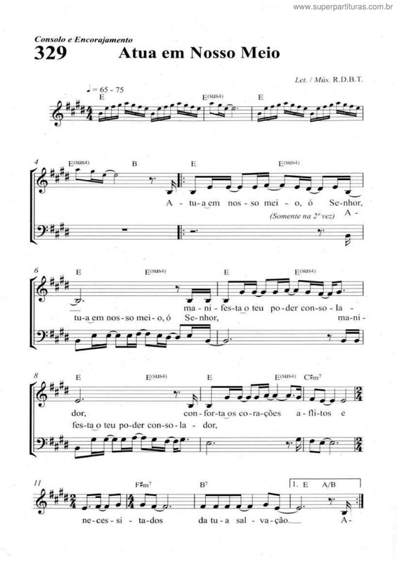 Partitura da música Atua Em Nosso Meio