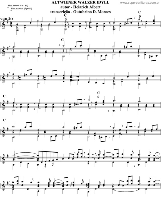 Partitura da música Atwiener Walzer Edyll