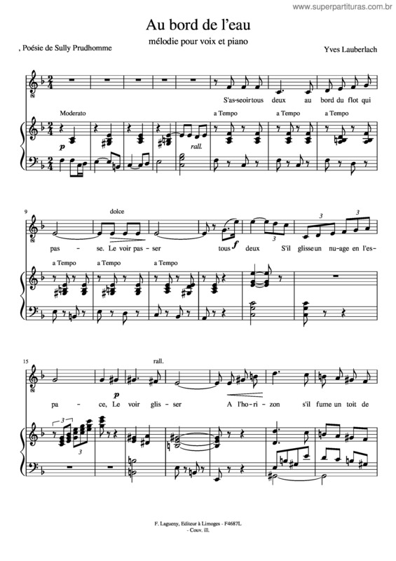 Partitura da música Au Bord De L’Eau