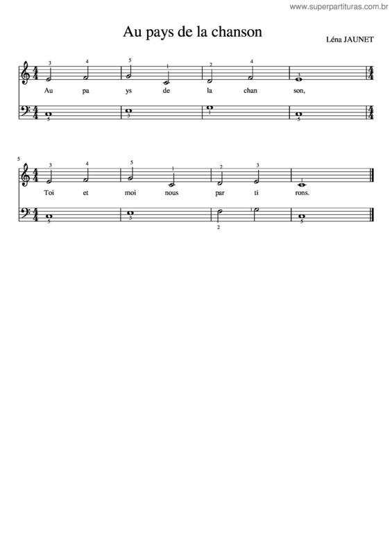 Partitura da música Au Pays De La Chanson