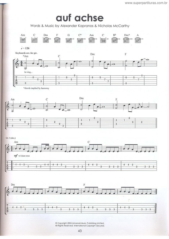 Partitura da música Auf achse