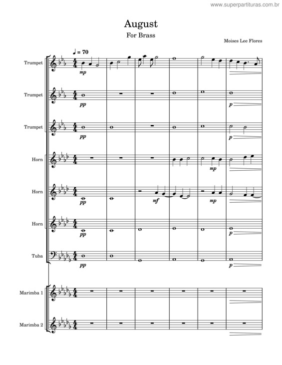 Partitura da música August For Brass